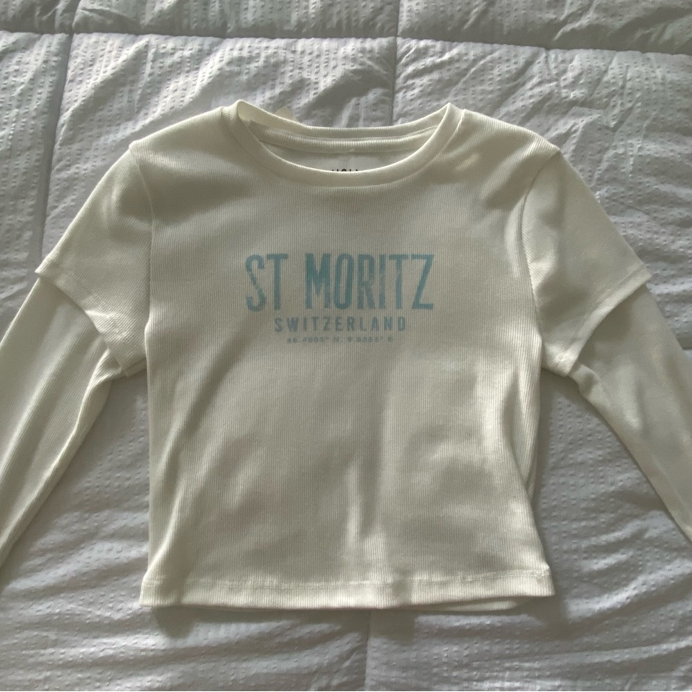 NWT Aeropostale long sleeve baby tee white
